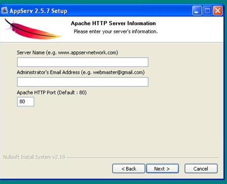 Ví dụ về cài đặt PHP
